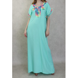 Robe été à fil multicolore pour femme - Couleur Menthe
