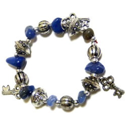 Moroccan craft bracelet with mauve colored stones
