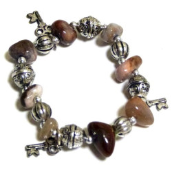 Moroccan craft bracelet with multi-colored stones