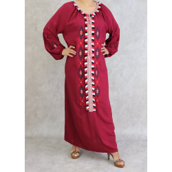 Loose, long-sleeved embroidered dress (Several colors available)