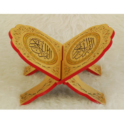 Porte Coran traditionnel en bois décoré - Support Livre (39 x 29 cm)