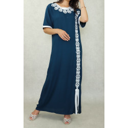 Algerian oriental dress with short sleeves embroidered and beaded for women - color...