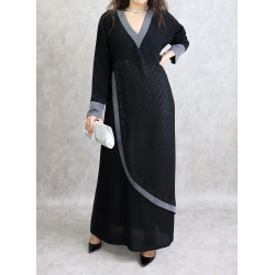 Abaya Dubai chic et moderne avec strass pour femme