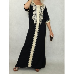 Long oriental dress for women with golden embroidery (Several colors available)