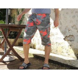 Pantacourt - Short long de plage - Seroual de Bain pour homme motif camouflage -...