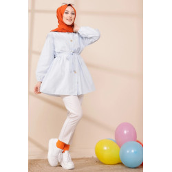 Tunique à rayures avec ceinture pour femme (Boutique Hijab en ligne - France) - Couleur...