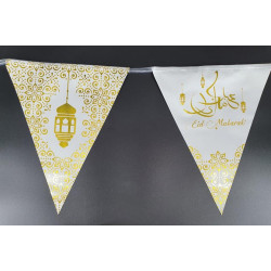 Guirlandes en plastique Eid Mubarak 6 m de long (Fanions Spécial fête musulmane de...