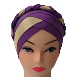 Woman's crossroad hijab-Color Violet