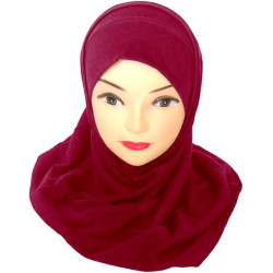 Burgundy two-piece hijab