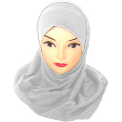 Hijab deux pièces gris clair