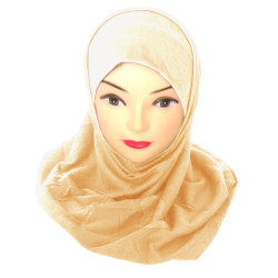 Two-piece beige / camel hijab