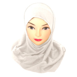 Off-white cotton two-piece hijab