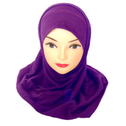 two-piece hijab colored cotton without lace
