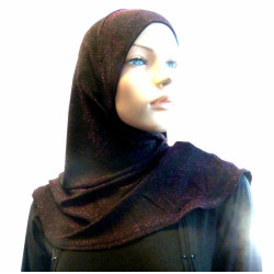 Red silver glitter black hijab