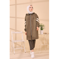 Imperméable à capuche pour femme (Vêtement Hiver Tendance pour Hijab Saisons Automne...