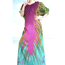 Multicolored summer oriental dress with sequins in mermaid style