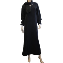 Abaya brand Al-Haya simple black with elastic sleeves
