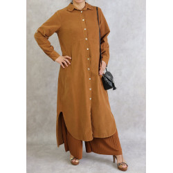 Solid Color Corduroy Shirt Dress (Several colors available)