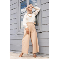 Ensemble Pantalon Palazzo ample et Blouse avec collier assorti pour femme - Couleur...