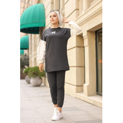 Ensemble survêtement avec sweat-shirt et jogger - Tenue de sport femme (Grande taille...