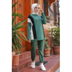 Surety set for Muslim (Hijab Sport and Relaxed - Islamic Fashion) - Dark green color