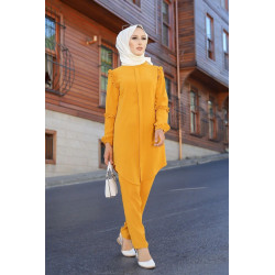 Ensemble femme deux pièces tunique et pantalon (Vetement de ville Hijab mastour) -...