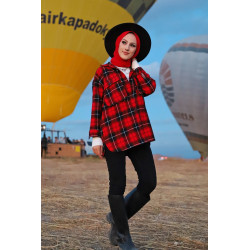 Shirt shirt (Garment shop and hijab for Muslim chic and modern female) - Color red