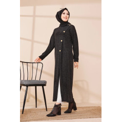 Robe Gilet pour femme (Vêtement Hijab Hiver) - Couleur noir
