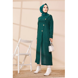 Women's dress (Hijab Chic Season Autumn-Winter) - Emerald green colour
