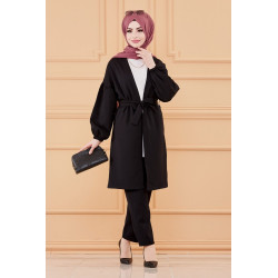 Ensemble habillé pour femme : Veste et pantalon (Tenue classique pour hijab) - Couleur...