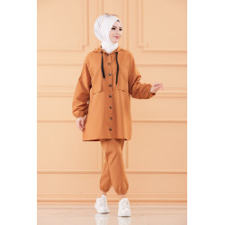 Ensemble femme Tenue décontractée (Vêtement hijab turque en ligne) - Couleur tabac