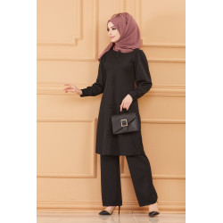 Set dressed for women (Chic Muslim dress to wear with a hijab) - Black Colour