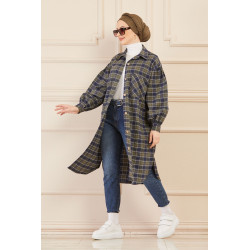 Oversize shirt with khaki tiles