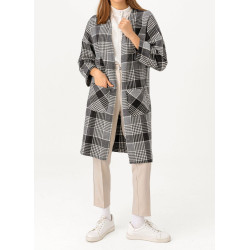 Veste longue (Gilet Femme Saison Automne-Hiver) - Couleur noir et anthracite