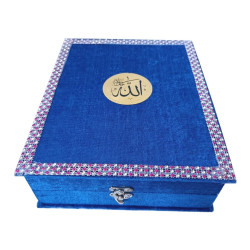 Grand deposit box for Koran or books with Islamic inscription-Couleur blue
