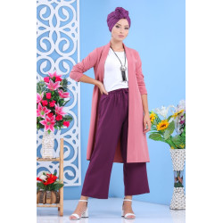 Pantalon large couleur violet
