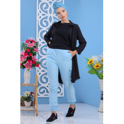 Pantalon baggy pour femme - Couleur bleu ciel