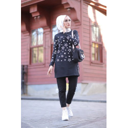Tunique imprimée avec motifs étoiles (Star Modest Fashion- Mode Musulmane pour femme...