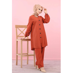 Chemise mi-longue fluide ample légèrement brillante (Chemises femme hijab) - Couleur...