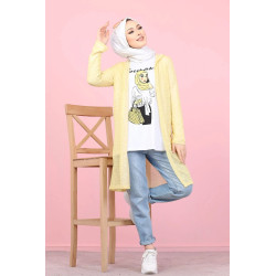 Tunique T-Shirt "illustration hijab" manches longues + Gilet-Cardigan assorti (Mode...