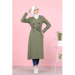 Trench-coat - Veste longue (Vetement pour femme voilée) - Couleur kaki