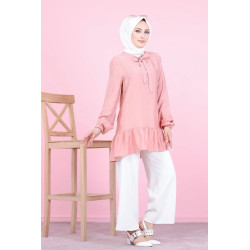 Tunique à volant (Vêtement chic femme voilée) - Couleur rose