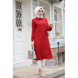 Long tunic (Hijab clothed woman) - Burgundy red color