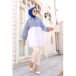 Tunique à carreaux ample et évasée (Boutique en ligne vêtement femme musulmane) -...