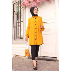 Tunique Chemise ample fermeture boutons pour femme (Vêtement Mastour Hijab) - Couleur...