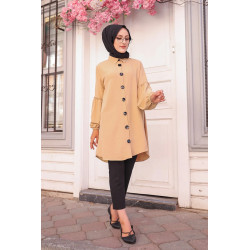 Tunique Chemise ample fermeture boutons pour femme (Vêtement Mastour Hijab) - Couleur...