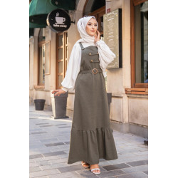 Robe bretelle (Salopette ) et sa ceinture assortie pour femme (Vetement islamique en...