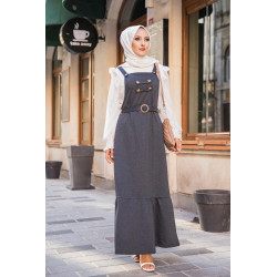 Robe bretelle (Salopette ) et sa ceinture assortie pour femme (Vetement hijab en ligne)...