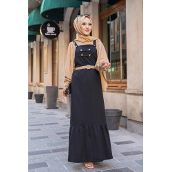 Robe bretelle (Salopette ) et sa ceinture assortie pour femme (Vetement hijab en ligne)...
