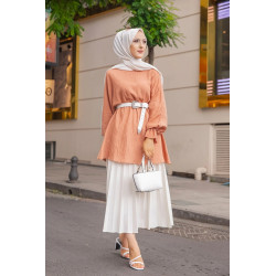 Women's loose tunic (Muslim Fashion Paris) - Mink color